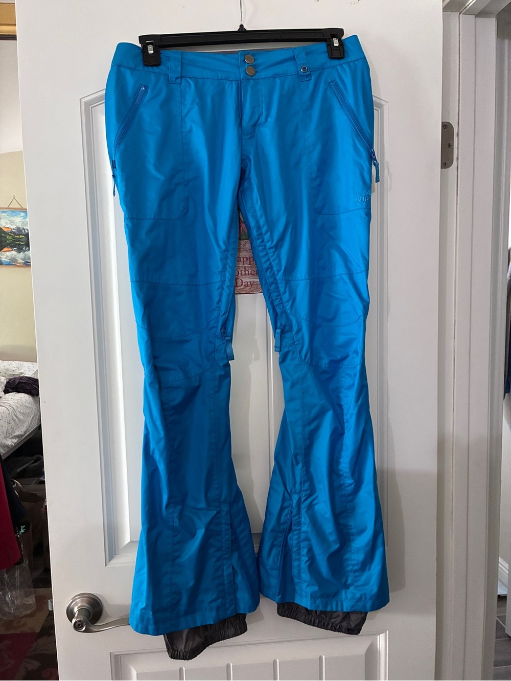 Womens Bright Blue Snow Pants - Waterproof Ski Bottoms
